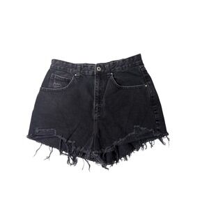 Cotton On Womens High Rise Distressed Denim Shorts Faded Black Size 8 US 12 AU